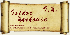 Isidor Marković vizit kartica